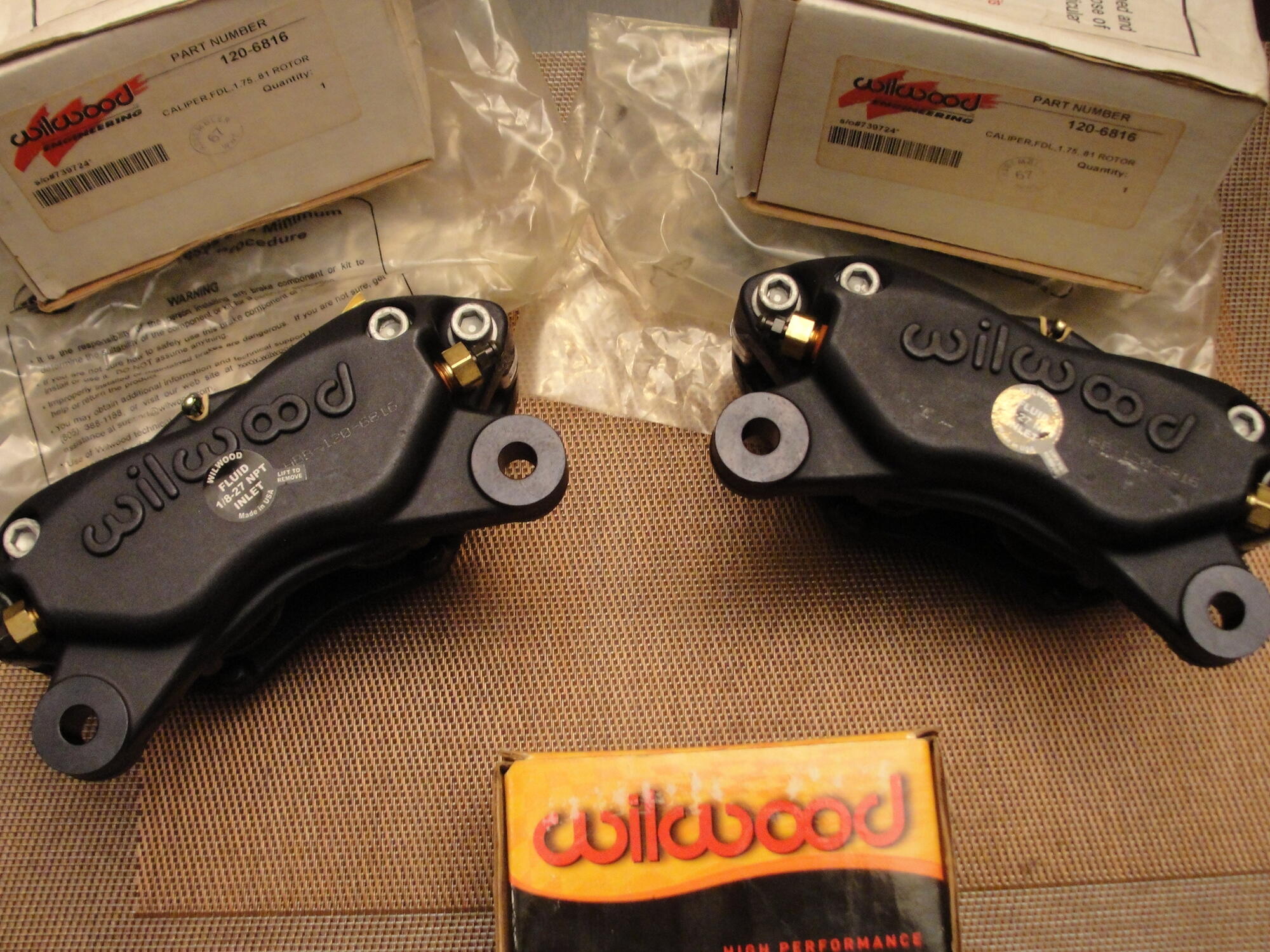 NEW Wilwood Rear 4 Piston Calipers 2 Sets Black & Polished